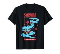 Japanese Gift Retro Sakura Themed Cherry Blossom T-Shirt