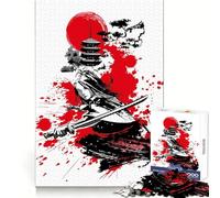 Japanese Girl Samurai 1000 Pieces Jigsaws Adults Puzzles Gifts Sharp Thinking Cozy Fun Fun Activity Game Night (50x75cm)