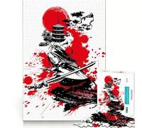 Japanese Girl Samurai Hard Jigsaw Puzzle for Adults 1000 Pieces Recall Boost Accurate Cut Real Challenge Home Art (38x26cm)