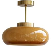 Japanese Glass Pendant Light Nordic Amber Ceiling Lamp Retro Creative Chandelier Restaurant Lamp Indoor Decoration Hanging Light for Kitchen Island Dining Rooms