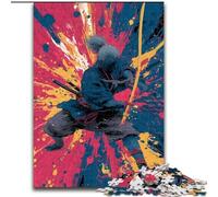 Japanese Golden Ninja 1000 Pieces Jigsaw Puzzle For Adults Teens, Suitable for Ages 14 And Up Wall Decoration Christmas Birthday Gift (50x75cm)