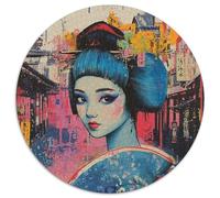 Japanese Graffiti 1000 Piece Round Jigsaw Puzzles Creative Seeking A Challenging And Relaxing Activity Games for Adults And Kids 1000pcs (67.5x67.5cm)