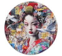 Japanese Graffiti 1000 Pieces Round Jigsaw Puzzle Creative Lmpossible Hard Dificult Challenging Games for Adults And Kids 1000pcs (67.5x67.5cm)