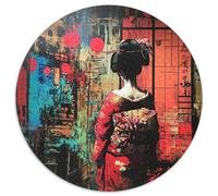 Japanese Graffiti 1000 Pieces Round Jigsaw Puzzle Creative Unique Challenge Games for Adults And Kids 1000pcs (67.5x67.5cm)