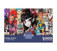 Japanese Graffiti Jigsaw Puzzles Puzzle for Adults Kids. 1000 Pieces Whimsical Challenge Toy Educational Game Home Decoration for Adults& Kids Age 14 Years Up 38x26cm/1000pcs