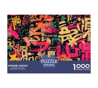 Japanese Graffiti Jigsaw Puzzles Puzzle for Adults Kids. 1000 Pieces Whimsical Challenge Toy Educational Games Home Decoration for Educational Games Gifts 38x26cm/1000pcs