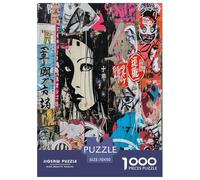 Japanese Graffiti Jigsaw Puzzles Puzzles for Adults Kids. 1000 Pieces Whimsical Challenge Toy Educational Game Home Decoration for Educational Games Gifts 70x50cm/1000pcs