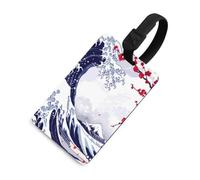 Japanese Great Wave Cherry Luggage Tags Suitcase Tag Name Label Identifiers Travel Accessories for Air Cruise
