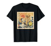 Japanese Great Wave Golden Retriever Dog T-Shirt
