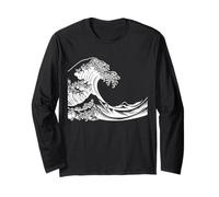 Japanese Great Wave Hokusai Ocean Tsunami Art Design Long Sleeve T-Shirt