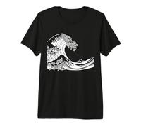 Japanese Great Wave Hokusai Ocean Tsunami Art Design Premium T-Shirt