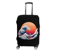 Japanese Great Wave Sun Luggage Covers for Suitcase M | Funny Travel Baggage Suitcase Cover Washable Protector 19-32 Inch