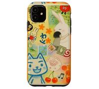 Japanese Green CAT anime Aesthetic MagSafe Manga Cat Collage Case for iPhone 11