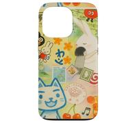 Japanese Green CAT anime Aesthetic MagSafe Manga Cat Collage Case for iPhone 13 Pro
