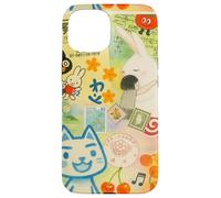 Japanese Green CAT anime Aesthetic MagSafe Manga Cat Collage Case for iPhone 15