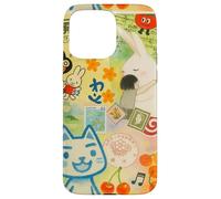 Japanese Green CAT anime Aesthetic MagSafe Manga Cat Collage Case for iPhone 15 Pro Max