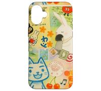 Japanese Green CAT anime Aesthetic MagSafe Manga Cat Collage Case for iPhone 16 Plus