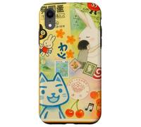Japanese Green CAT anime Aesthetic MagSafe Manga Cat Collage Case for iPhone XR