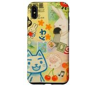 Japanese Green CAT anime Aesthetic MagSafe Manga Cat Collage Case for iPhone XS Max