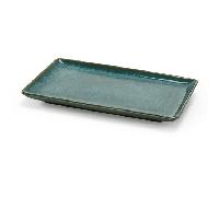 Japanese Green Rectangular Tray by Aito Co., Ltd., 20.8 x 12.6 x H2cm, Dishwasher & Microwave SafeBy Winebuyers