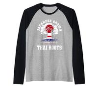 Japanese Grown Thai Roots Japan Thailand Heritage Raglan Baseball Tee