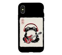 Japanese Grumpy Frog Guitarist Rock N Roll Woodblock Art Case for iPhone X/XS