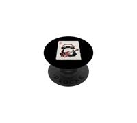 Japanese Grumpy Frog Guitarist Rock N Roll Woodblock Art PopSockets Adhesive PopGrip