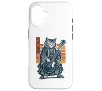 Japanese Guitar Cat Samurai Retro Electric Guitar Vintage Case for iPhone 16