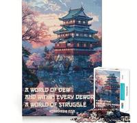 Japanese Haiku Castle Art 1000 Piece Jigsaw Puzzles- Reason Skill Smooth Joint Happy Challenge (38x52cm)
