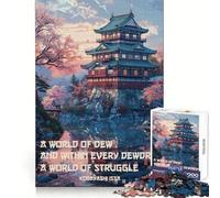 Japanese Haiku Castle Art 1000 Piece Jigsaw Puzzles Stress Relief Play HD Print Family Enjoyable Birthday Art Gift (50x75cm)