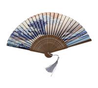 Japanese Handheld Folding Fan, with Traditional Japanese -e Art Prints