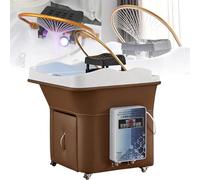 Japanese Head Spa Equipment Sink, PortableThermostatic Water Circulation Shampoo Basin with 7 Colors Light Therapy Function, Shower & Hot/Cold Switch, Enhance The Wash Experience,A