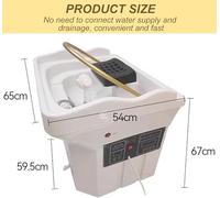 Japanese Head Spa Equipment,Water Storage Capacity 60L, Water Circulation Shampoo Basin,Dual Heating,Salon Shampoo Bowl,Shower Head & Hot/Cold Switch(White)
