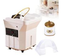 Japanese Head Spa Equipment with 60L Water Tank,Portable Thermostatic Water Circulation Shampoo Basin, Enhance The Head Wash Experience,for Hair Stylists(White,Set2)