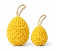 Japanese Honeycomb Bath Sponge 2 Pack - Soft Natural Sea Sponge for Gentle Exfoliation and Rich Lather, Large and Regular Size with Hanging Loop for Adults and Kids Daily Shower