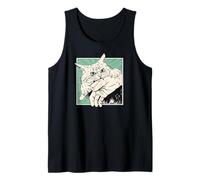 Japanese Horror Anime Cat Bite Vintage Manga Art Tank Top