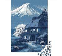 Japanese House with Mount Fuji, 1000 Piece Paper Jigsaw, 52x38cm/1000pcs