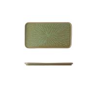 Japanese household minimalist ceramic creative retro rectangular flat fish plate -10-inch kiln turned grass green