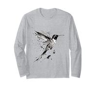 Japanese Hummingbird Colibri Bird Artwork Long Sleeve T-Shirt