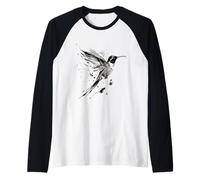 Japanese Hummingbird Colibri Bird Artwork Raglan Baseball Tee
