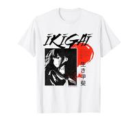 Japanese Ikigai Concept Anime Art T-Shirt