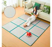 Japanese Indoor Traditional Tatami Sleeping Mat Floor Carpet,Folding Rattan Summer Sleeping Mat With Storage Bag,Non-Slip Living Room Bedroom Crawling Playm(Size:8 piece 120x240cm/47.2x94.5in,Color:A)