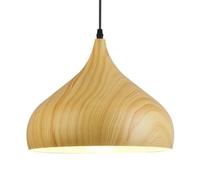 Japanese Industrial Style E27 Ceiling Light - Imitation Wood Grain Metal Pendant Lamp for Library, Restaurant, Coffee House