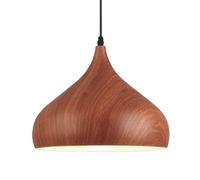 Japanese Industrial Style E27 Ceiling Light - Imitation Wood Grain Metal Pendant Lamp for Library, Restaurant, Coffee House