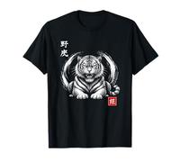 Japanese Ink Art with Tiger Spirit and Power T-Shirt