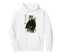 Japanese Ink Brush Art Bushido Warrior Samurai Bengal Tiger Pullover Hoodie