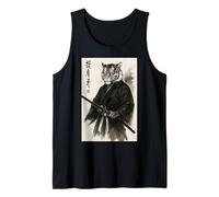 Japanese Ink Brush Art Bushido Warrior Samurai Bengal Tiger Tank Top