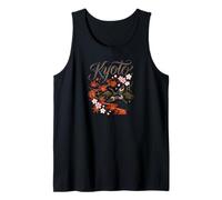 Japanese Inspired Art Elegant Bird & Floral Design Tank Top