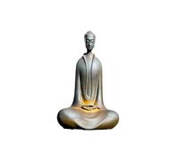 Japanese Iron Zazen Buddha,Cast Iron Monk Figurine, Zen Inspired Chinese Style Northern Wei Buddha Buddha Shakyamuni, Buddha Statues for Home Decor Mini Meditation Tabletop Decor (StyleA-S)
