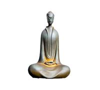 Japanese Iron Zazen Buddha,Cast Iron Monk Figurine, Zen Inspired Chinese Style Northern Wei Buddha Buddha Shakyamuni, Buddha Statues for Home Decor Mini Meditation Tabletop Decor (StyleA-L)
